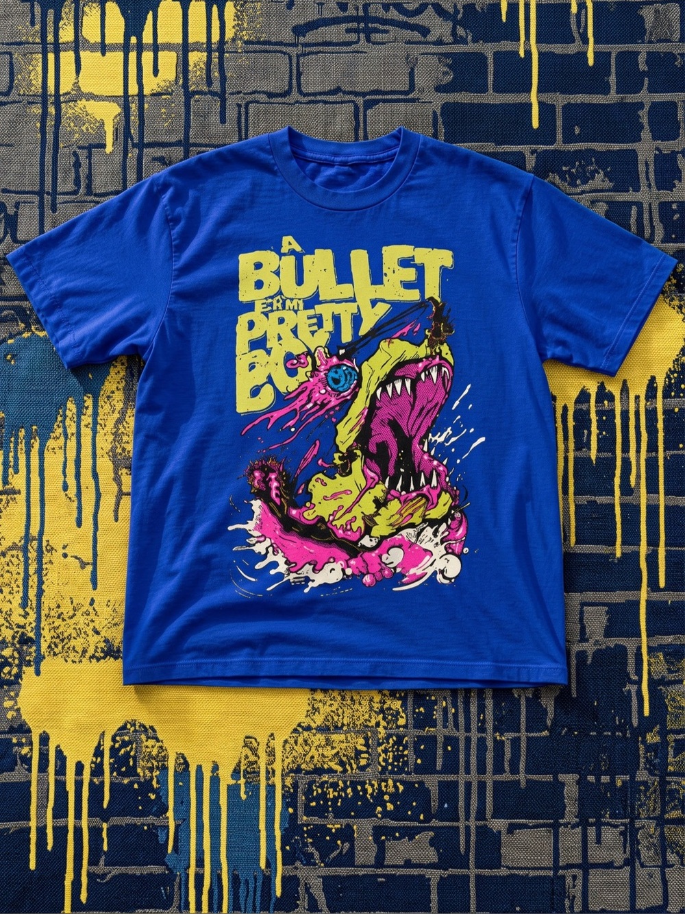 A Bullet For My Pretty Boy Graphic Tee | Royal Blue Gildan Style Fit T-Shirt